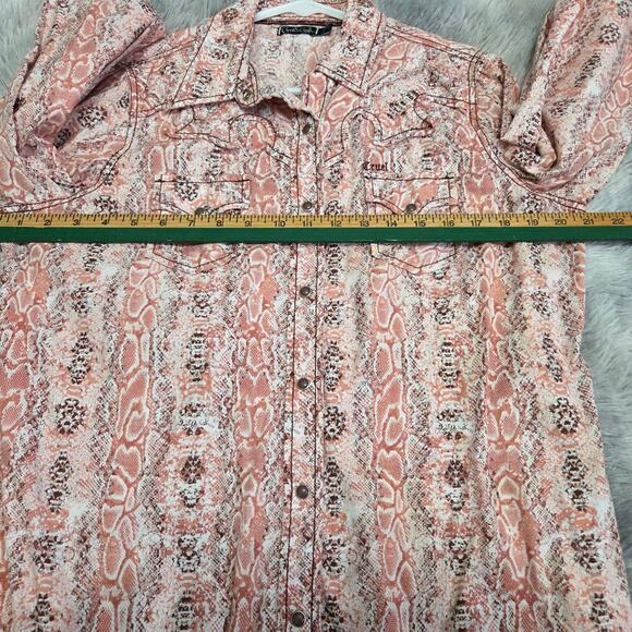 Cruel Girl Woman's Pink Button Down Shirt with Snaps and Pockets size XL - Picture 9 of 9